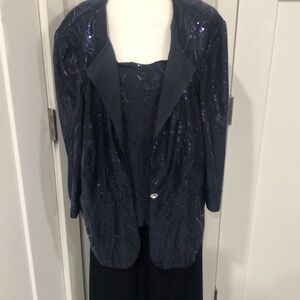 Alex Evenings Women’s Maxi Dress With matching jacket Dark blue Special occasion